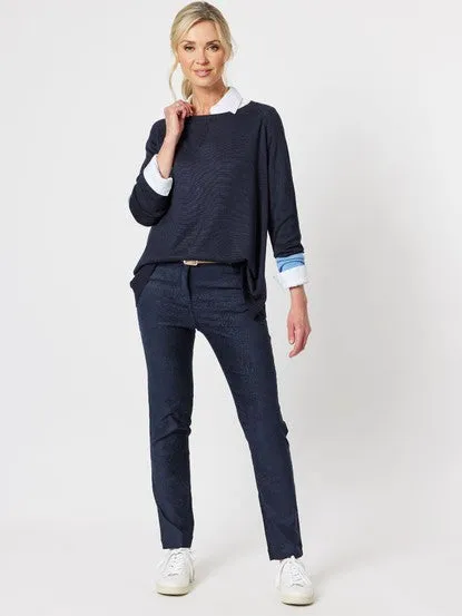 ANIMAL PRINT STRETCH SUEDE JEAN