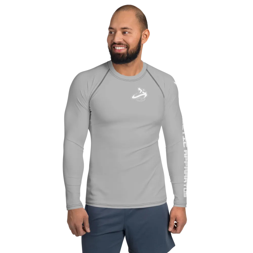 Athletic Apparatus Grey 2 White logo Men's Rash Guard