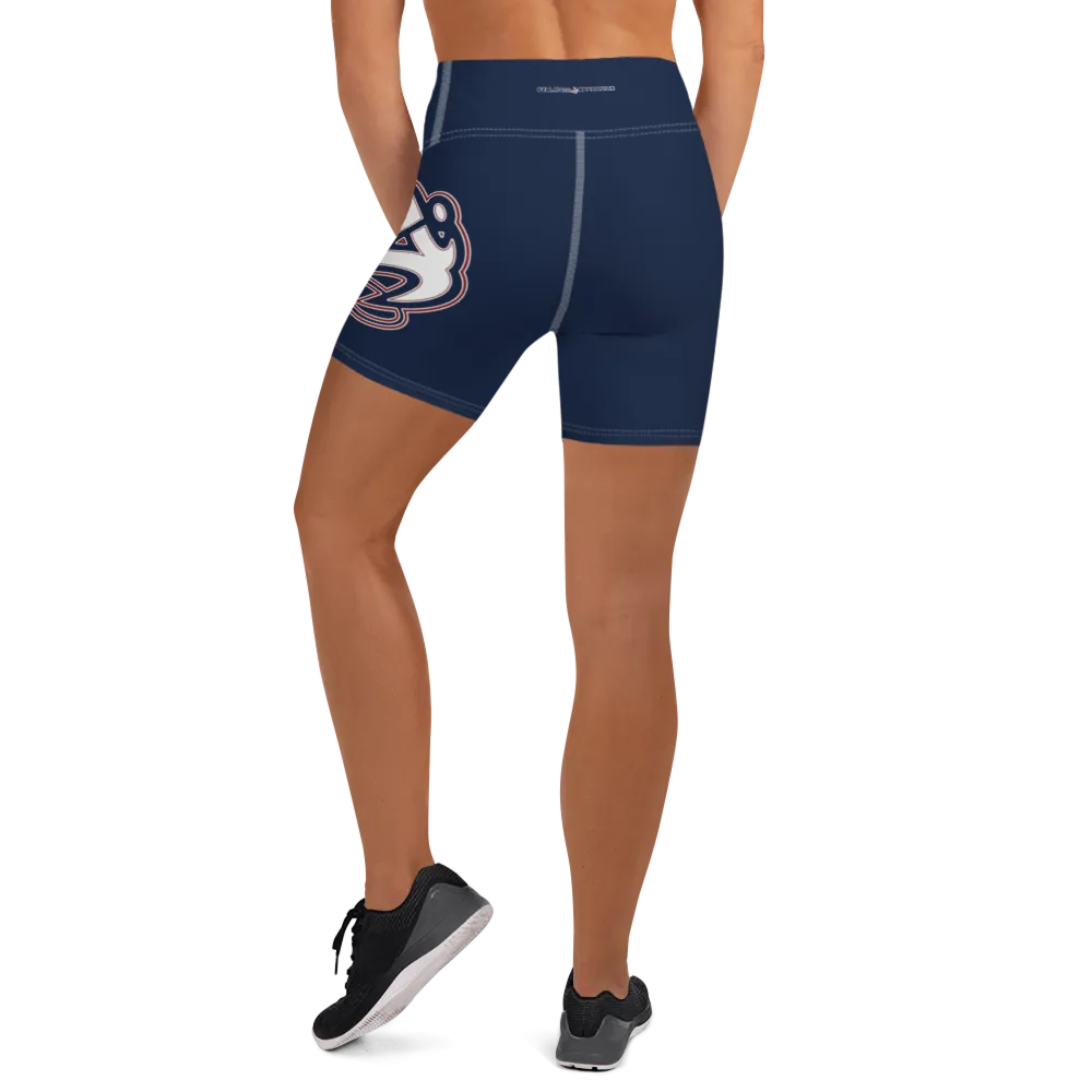 Athletic Apparatus Navy Blue rwb logo White stitch Yoga Shorts