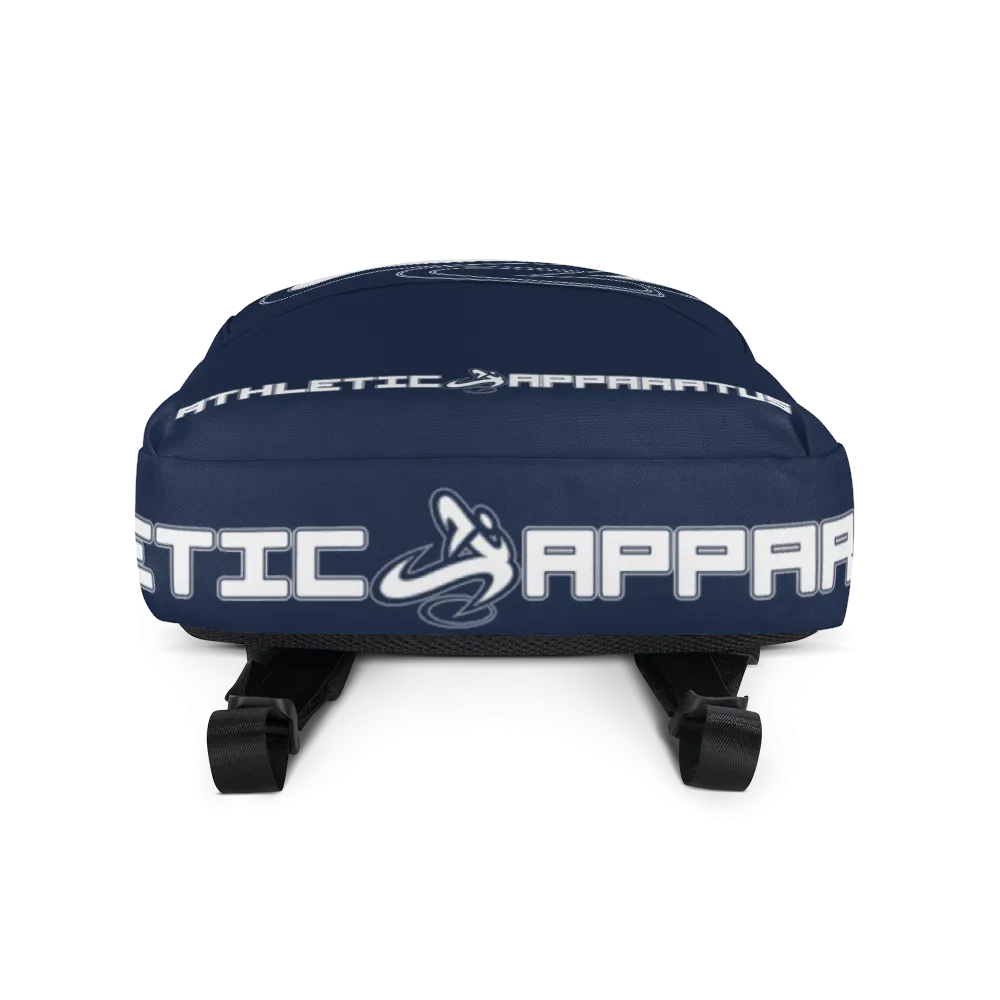 Athletic Apparatus Navy White logo Backpack