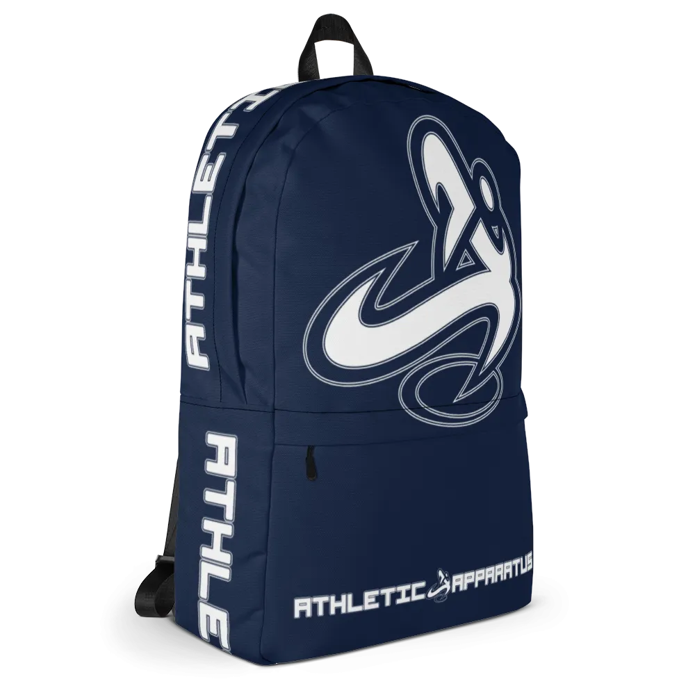 Athletic Apparatus Navy White logo Backpack