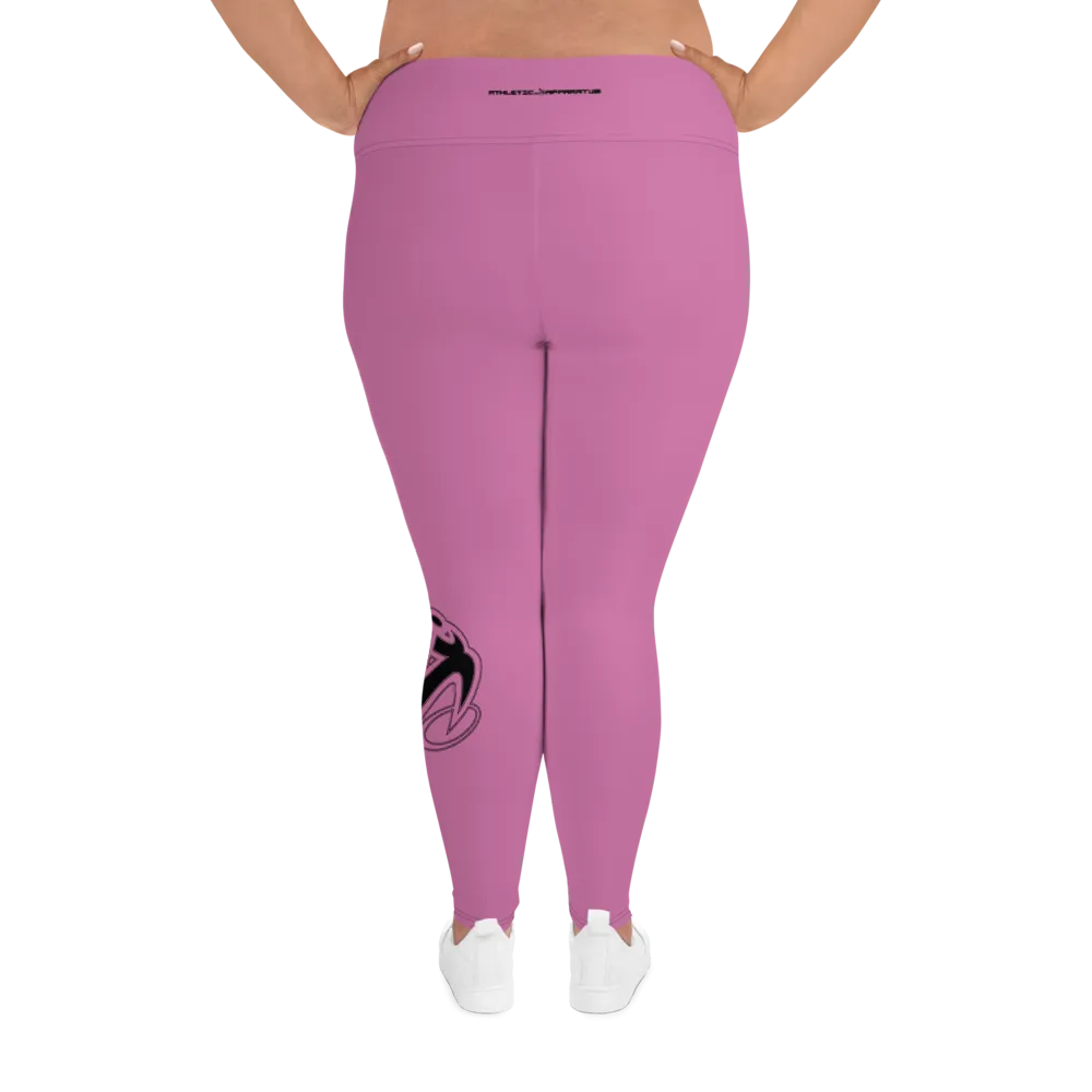 Athletic Apparatus Pink 1 Black logo V3 Plus Size Leggings