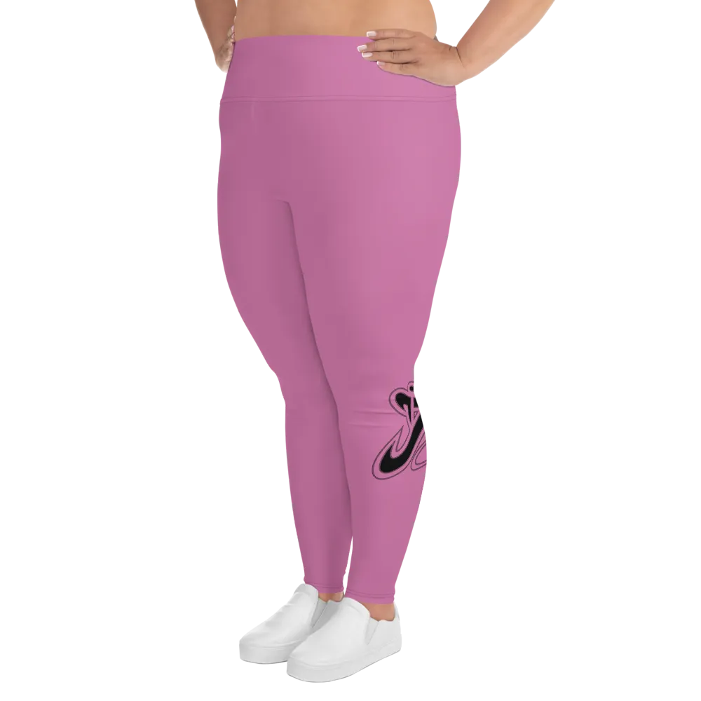 Athletic Apparatus Pink 1 Black logo V3 Plus Size Leggings