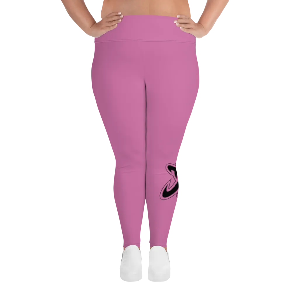 Athletic Apparatus Pink 1 Black logo V3 Plus Size Leggings