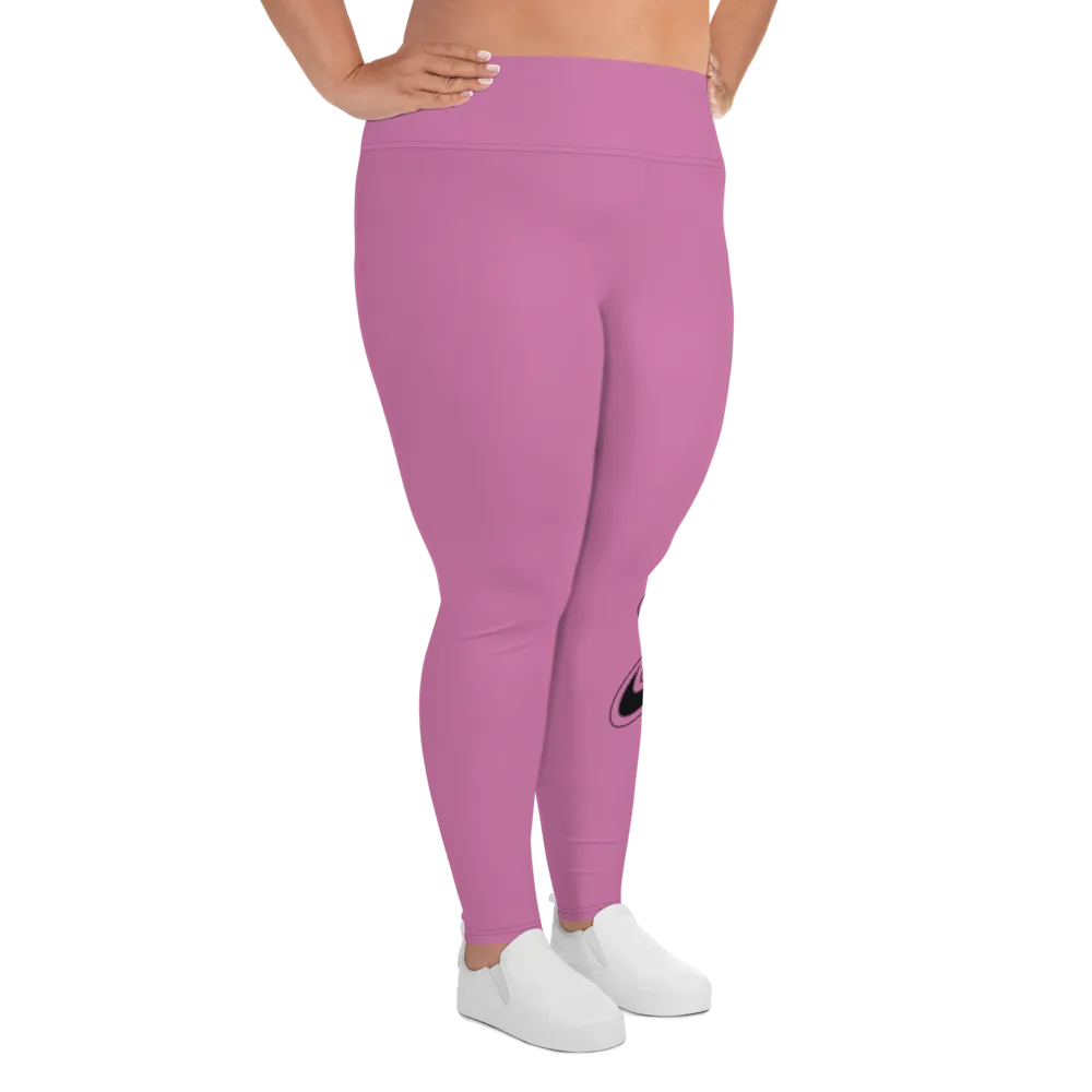 Athletic Apparatus Pink 1 Black logo V3 Plus Size Leggings