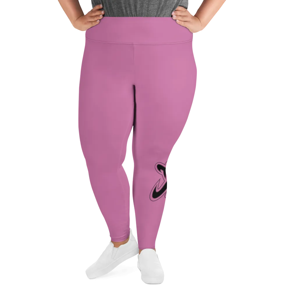 Athletic Apparatus Pink 1 Black logo V3 Plus Size Leggings