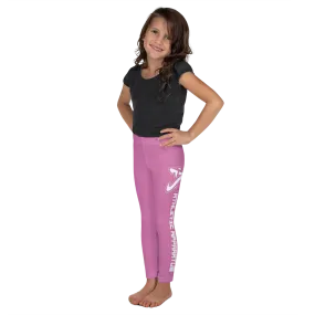 Athletic Apparatus Pink 1 White logo White stitch Kid's Leggings