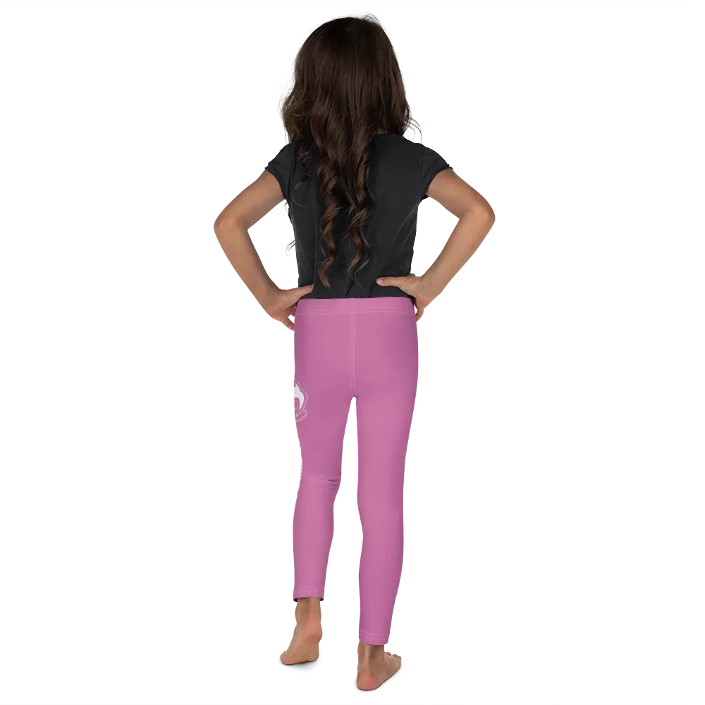 Athletic Apparatus Pink 1 White logo White stitch Kid's Leggings