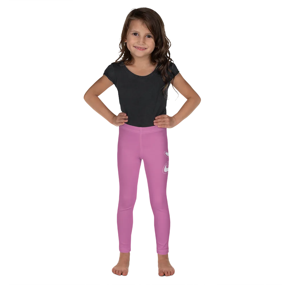 Athletic Apparatus Pink 1 White logo White stitch Kid's Leggings
