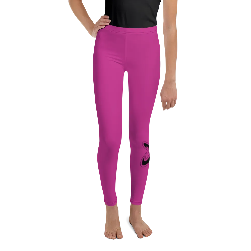 Athletic Apparatus Pink Black logo V3 Youth Leggings