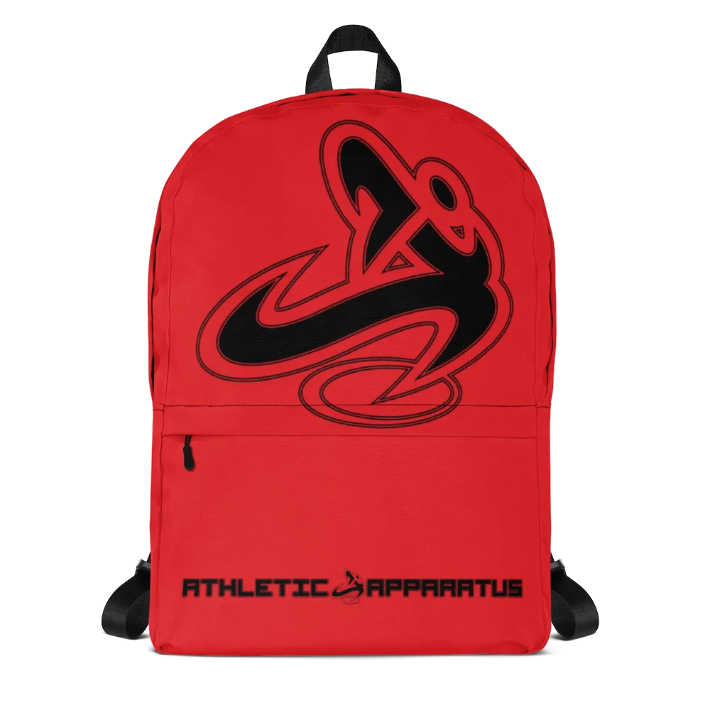 Athletic Apparatus Red 1 Black logo Backpack