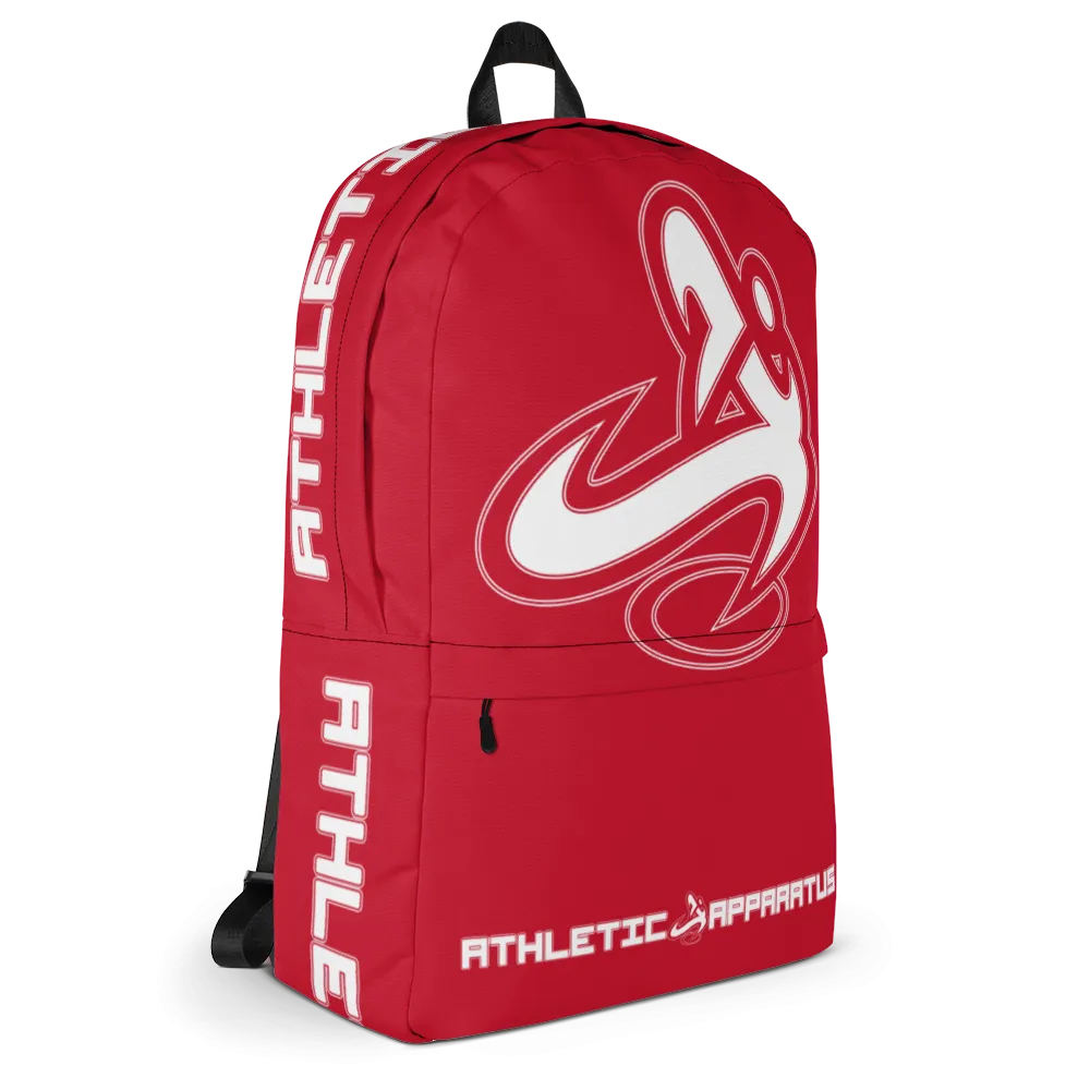 Athletic Apparatus Red White logo Backpack