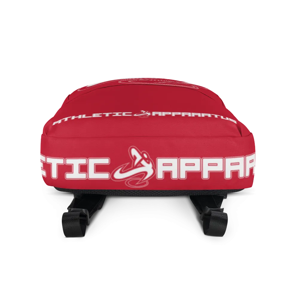Athletic Apparatus Red White logo Backpack