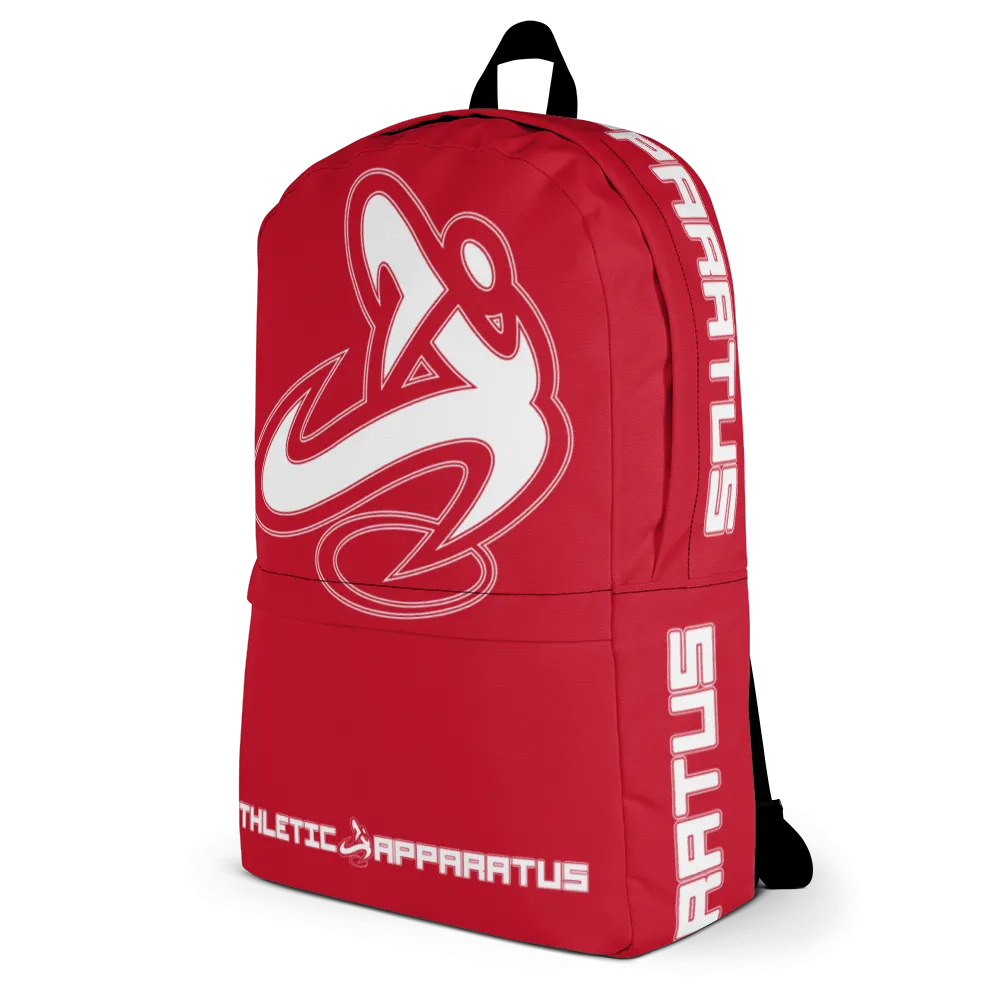 Athletic Apparatus Red White logo Backpack