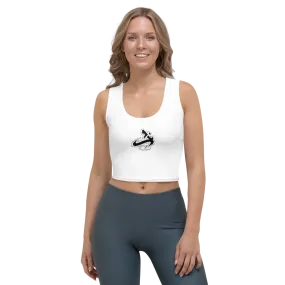 Athletic Apparatus White Black logo White stitch Crop Top