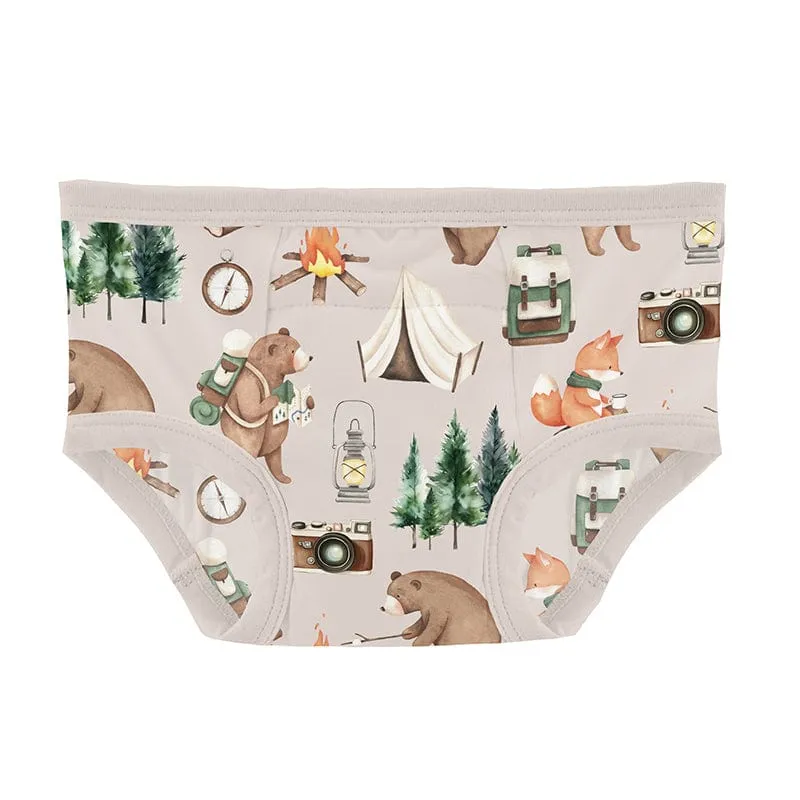 Bamboo Training Pants - Latte Camping Animals
