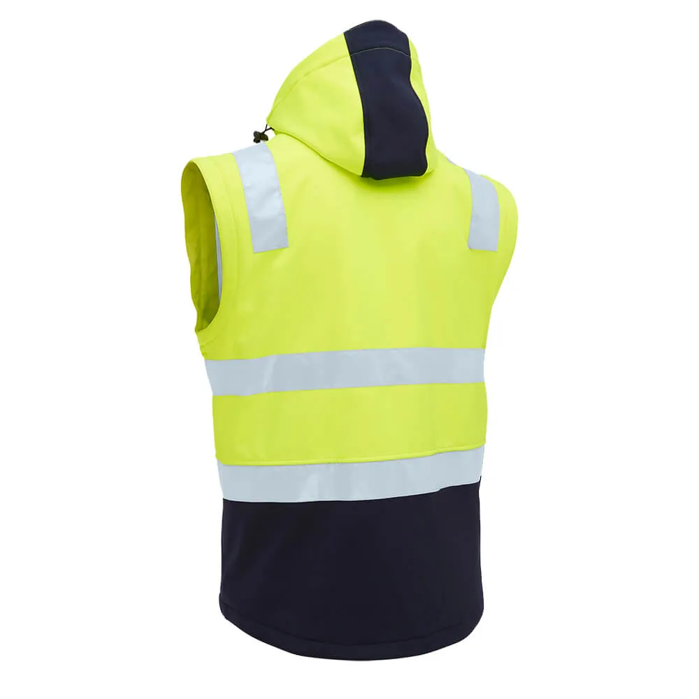 Bisley BJ6078T Taped Two Tone Hi Vis 3-In-1 Soft Shell Jacket Yellow/Navy