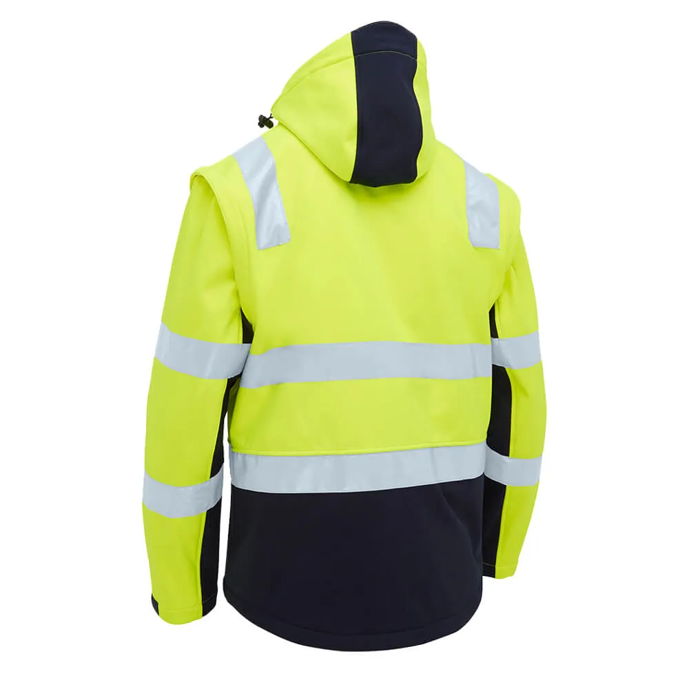 Bisley BJ6078T Taped Two Tone Hi Vis 3-In-1 Soft Shell Jacket Yellow/Navy