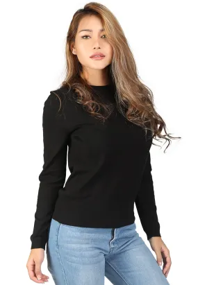 Black Fine Knit Striped Sweater