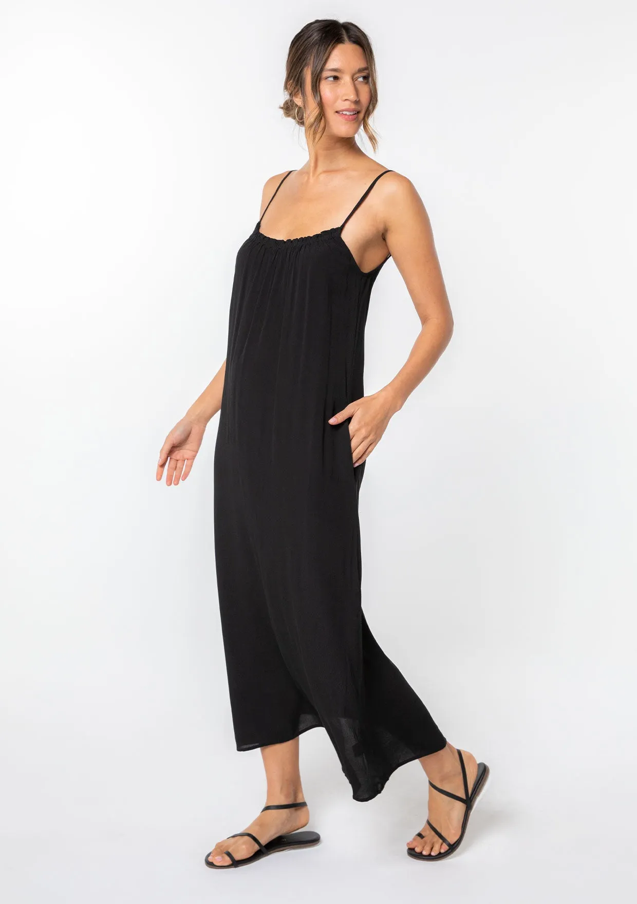 Boho Flowy Spaghetti Strap Maxi Dress