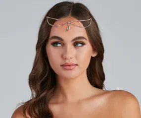 Boho Goddess Rhinestone Teardrop Head Chain
