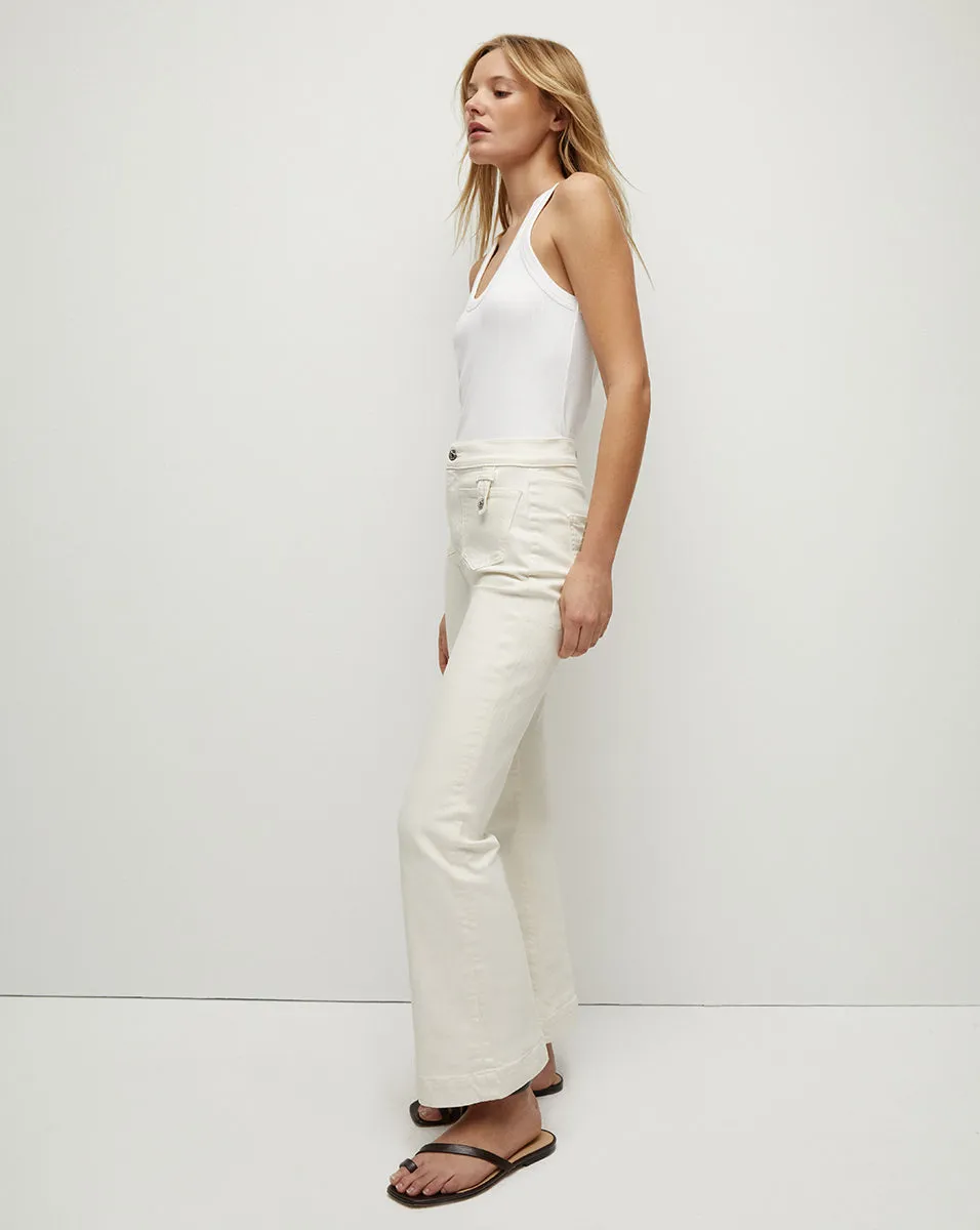 Carson Patch-Pocket Kick-Flare Jean