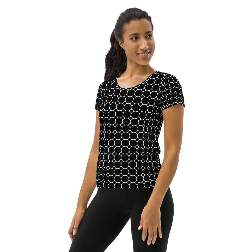 Circles Print Women's Athletic T-shirt