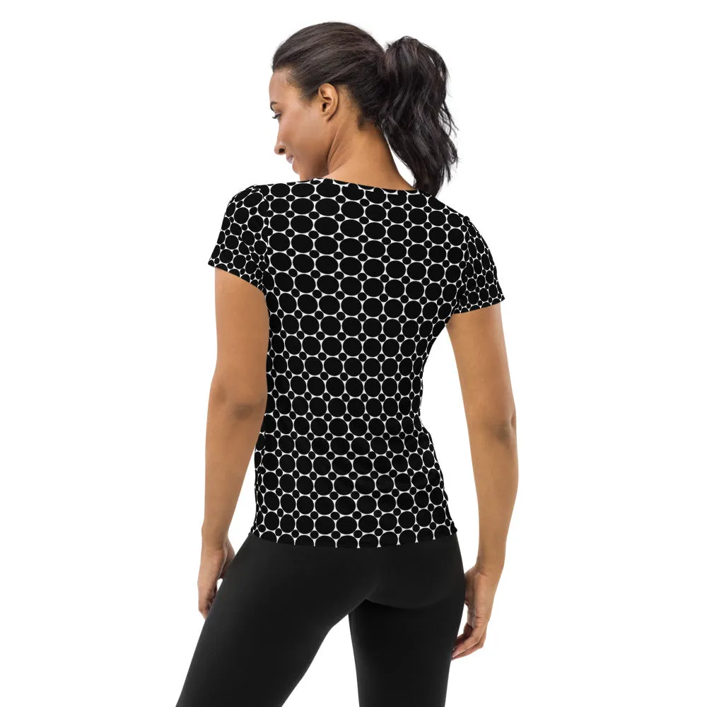 Circles Print Women's Athletic T-shirt