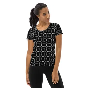 Circles Print Women's Athletic T-shirt
