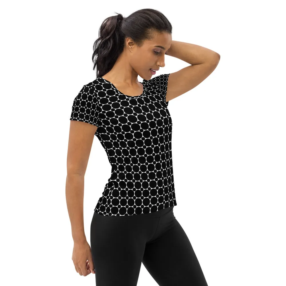 Circles Print Women's Athletic T-shirt