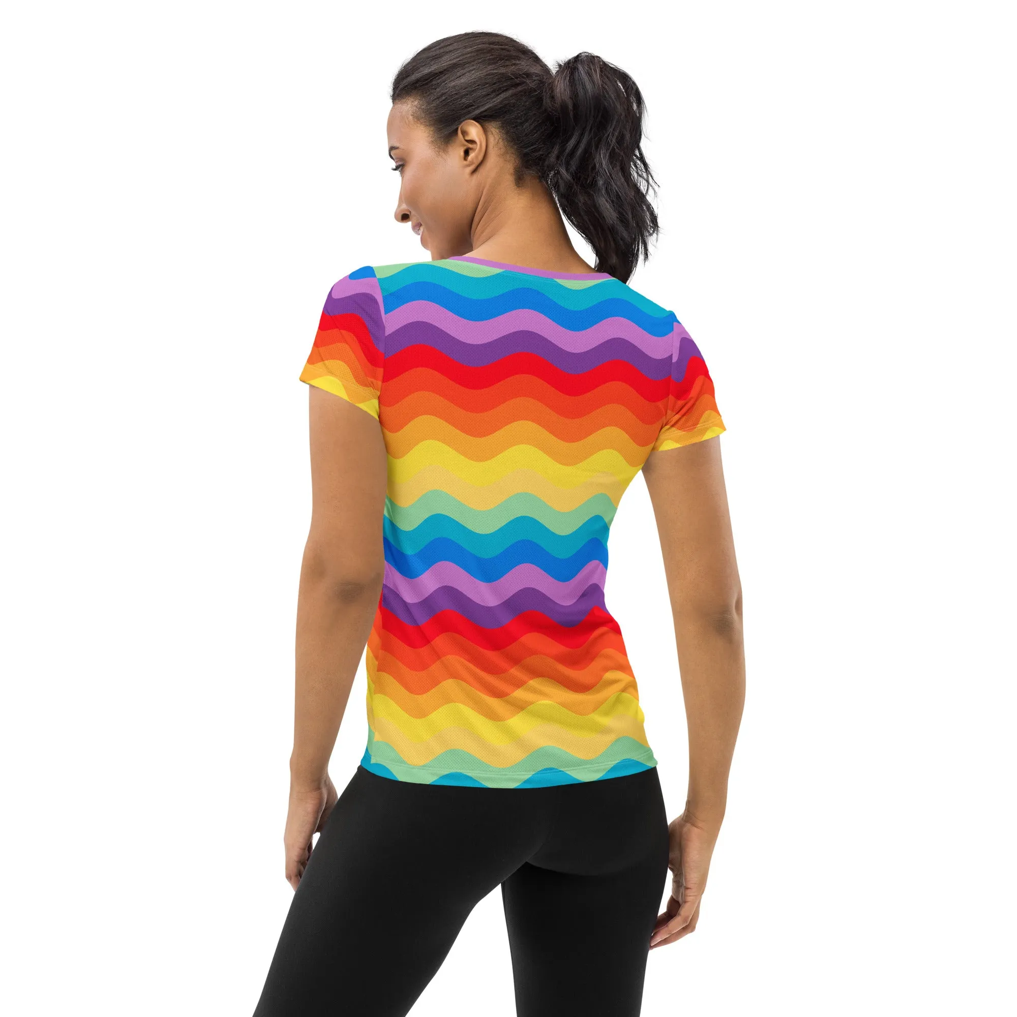 Color Wave Women's Athletic T-shirt