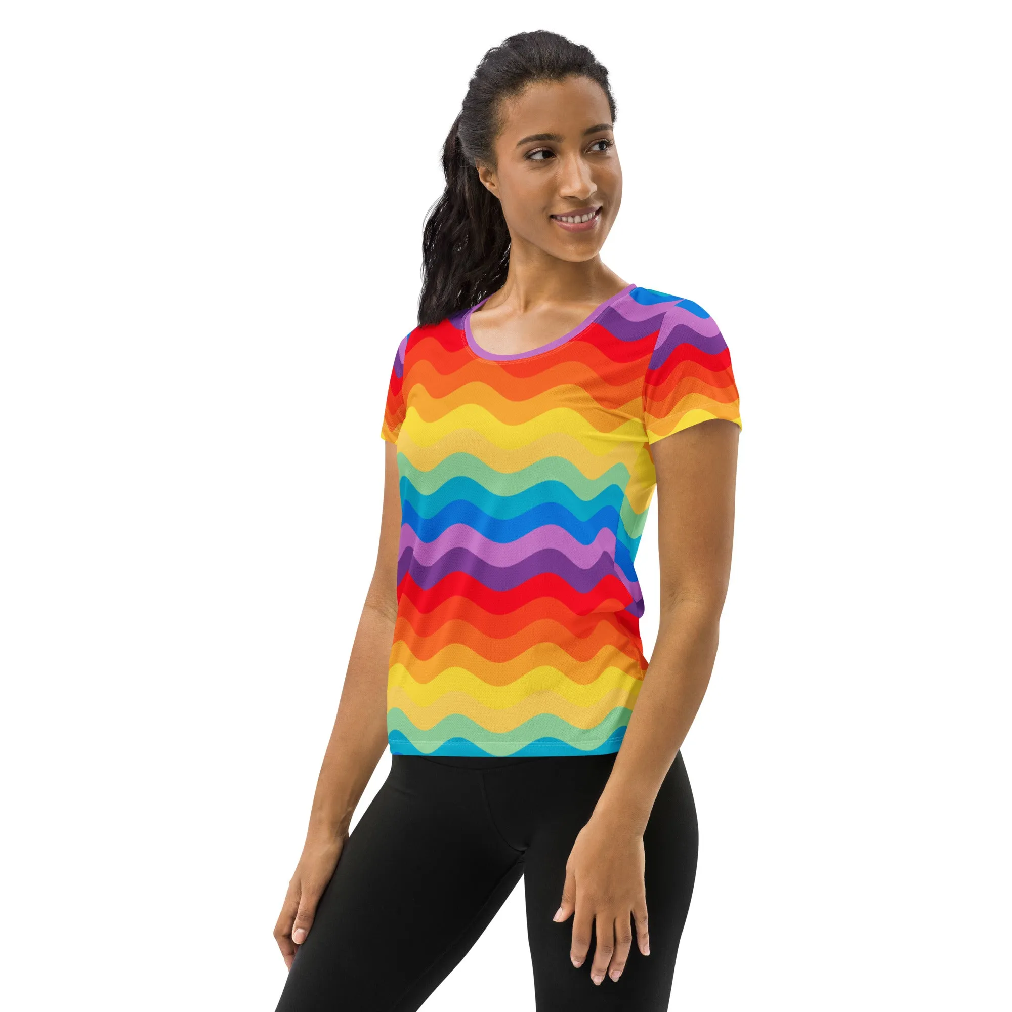 Color Wave Women's Athletic T-shirt