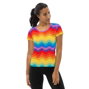 Color Wave Women's Athletic T-shirt