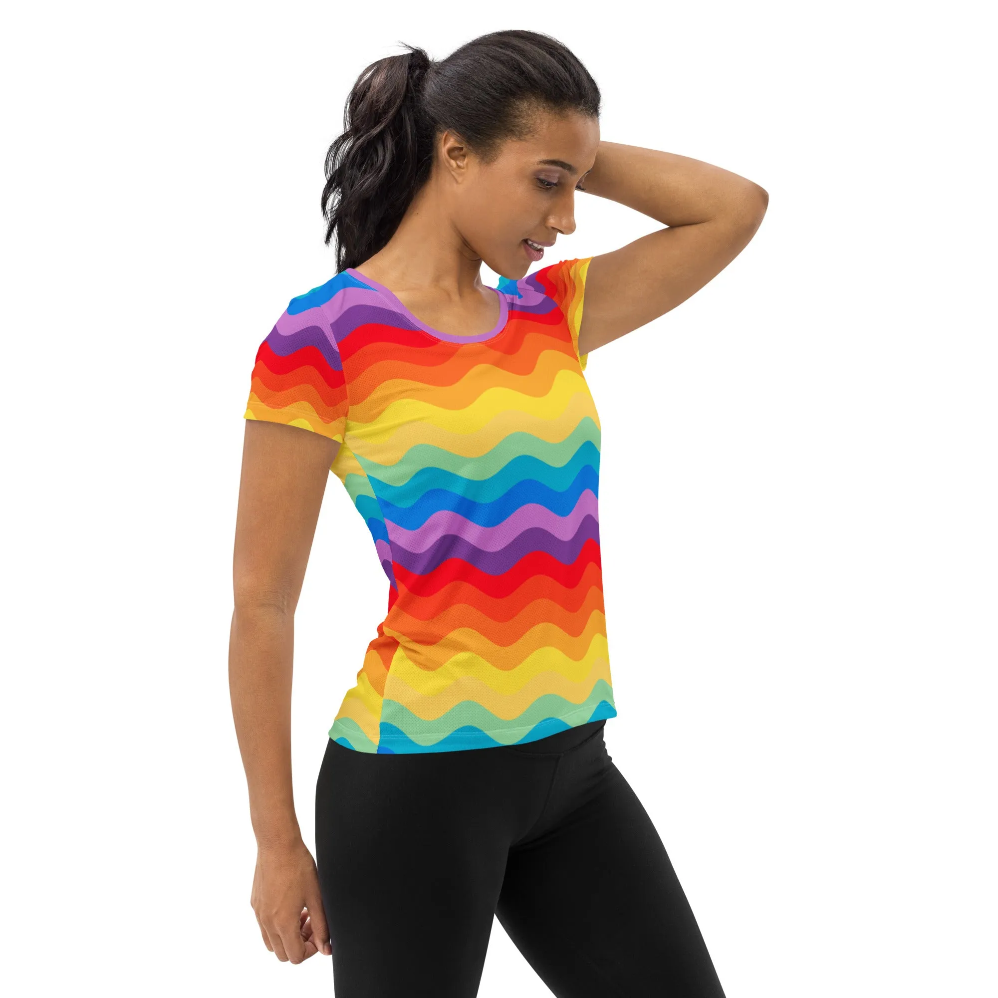 Color Wave Women's Athletic T-shirt