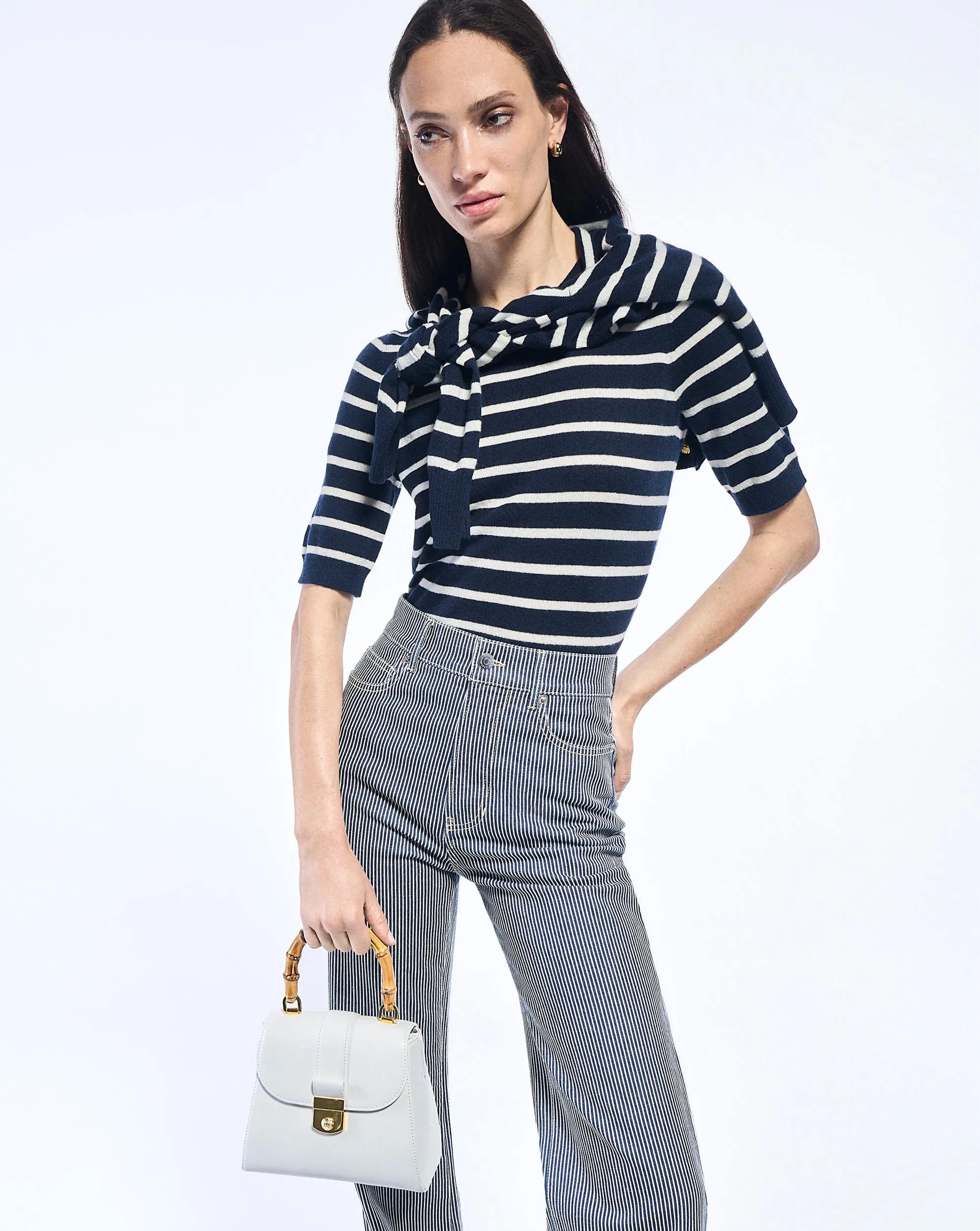 Crosbie Striped Wide-Leg Jean