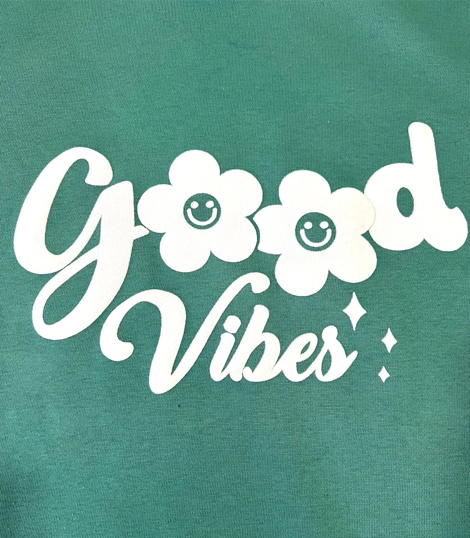 Dark Green Good Vibes Hoodie For Her
