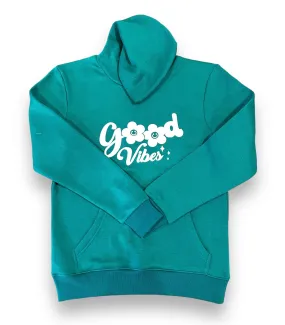 Dark Green Good Vibes Hoodie For Her
