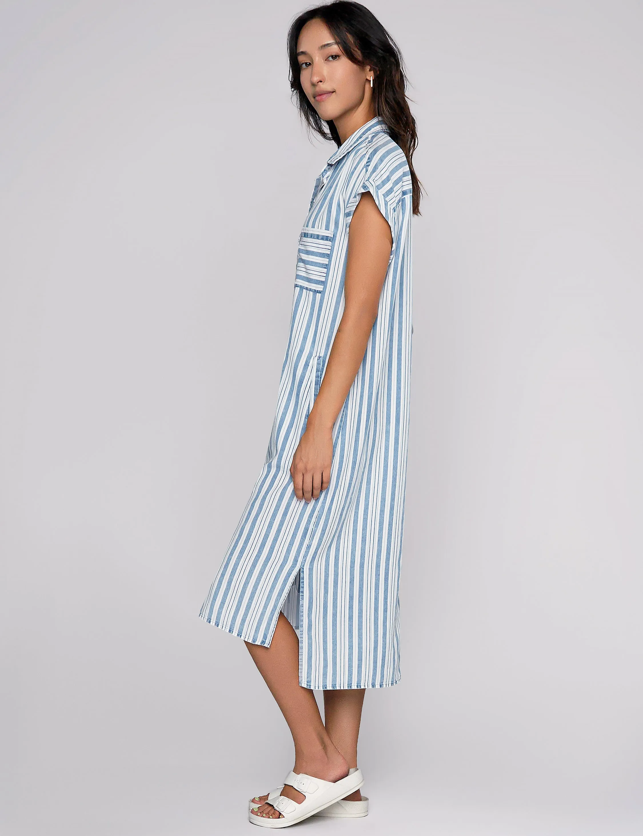Denim Stripes Shirtdress
