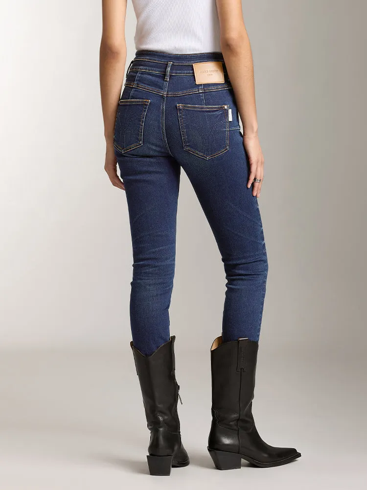 Double-Button Stretch Slim-Fit Jeans
