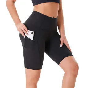 Double Side Pocket Sports Tights Yoga Women Running Shorts Five-Point Pants