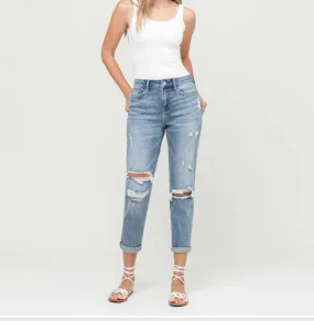 Dreamland - Distressed Stretch Boyfriend Jeans
