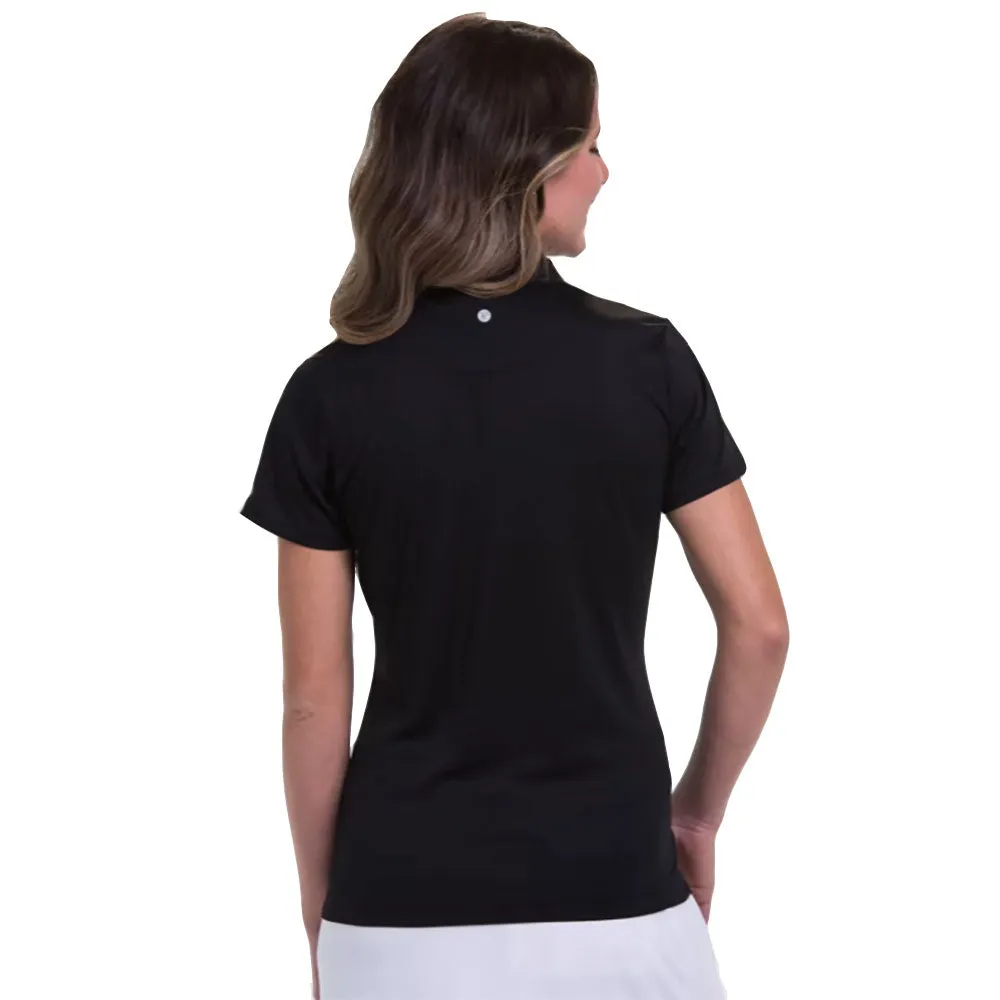 EP New York Convertible Zip Mock Inky Womens Short Sleeve Golf Polo