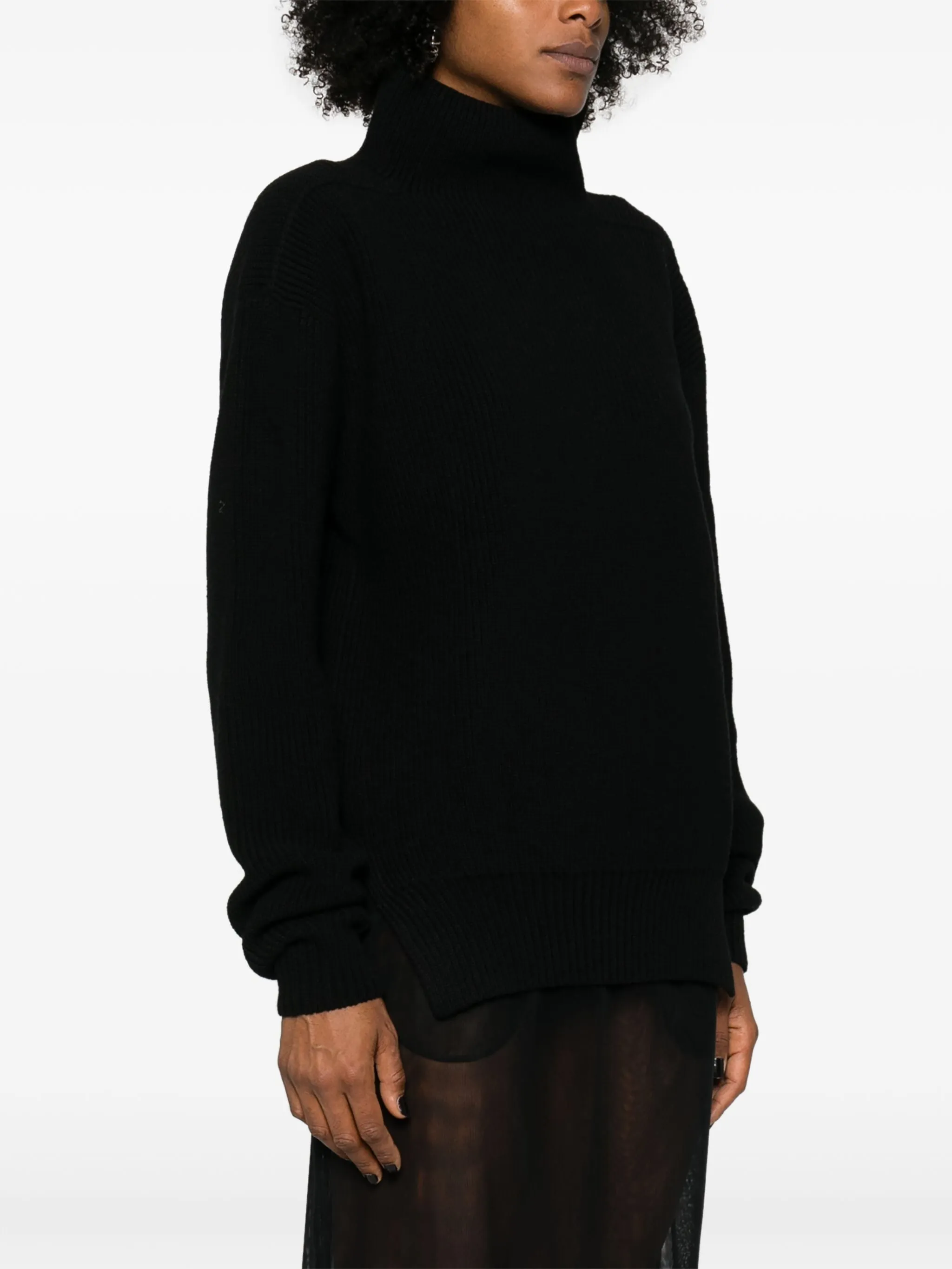Fisherman Tabard Heavy Wool Knit Top