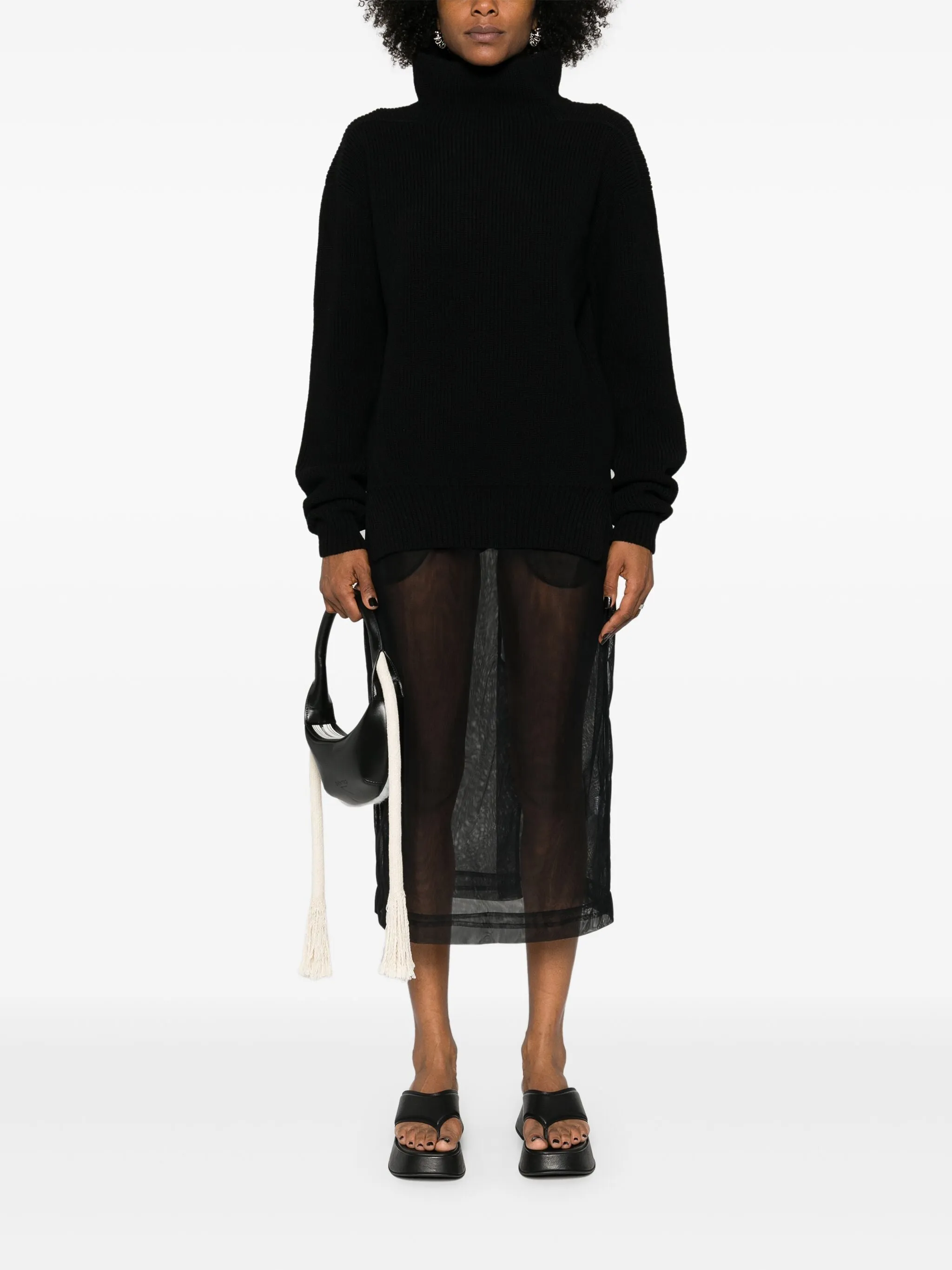 Fisherman Tabard Heavy Wool Knit Top