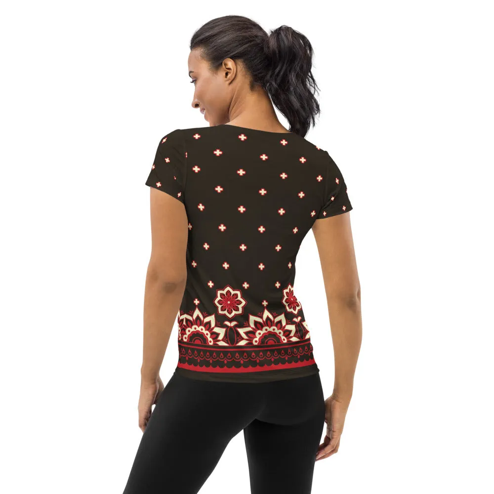 Floral Women's Athletic T-shirt