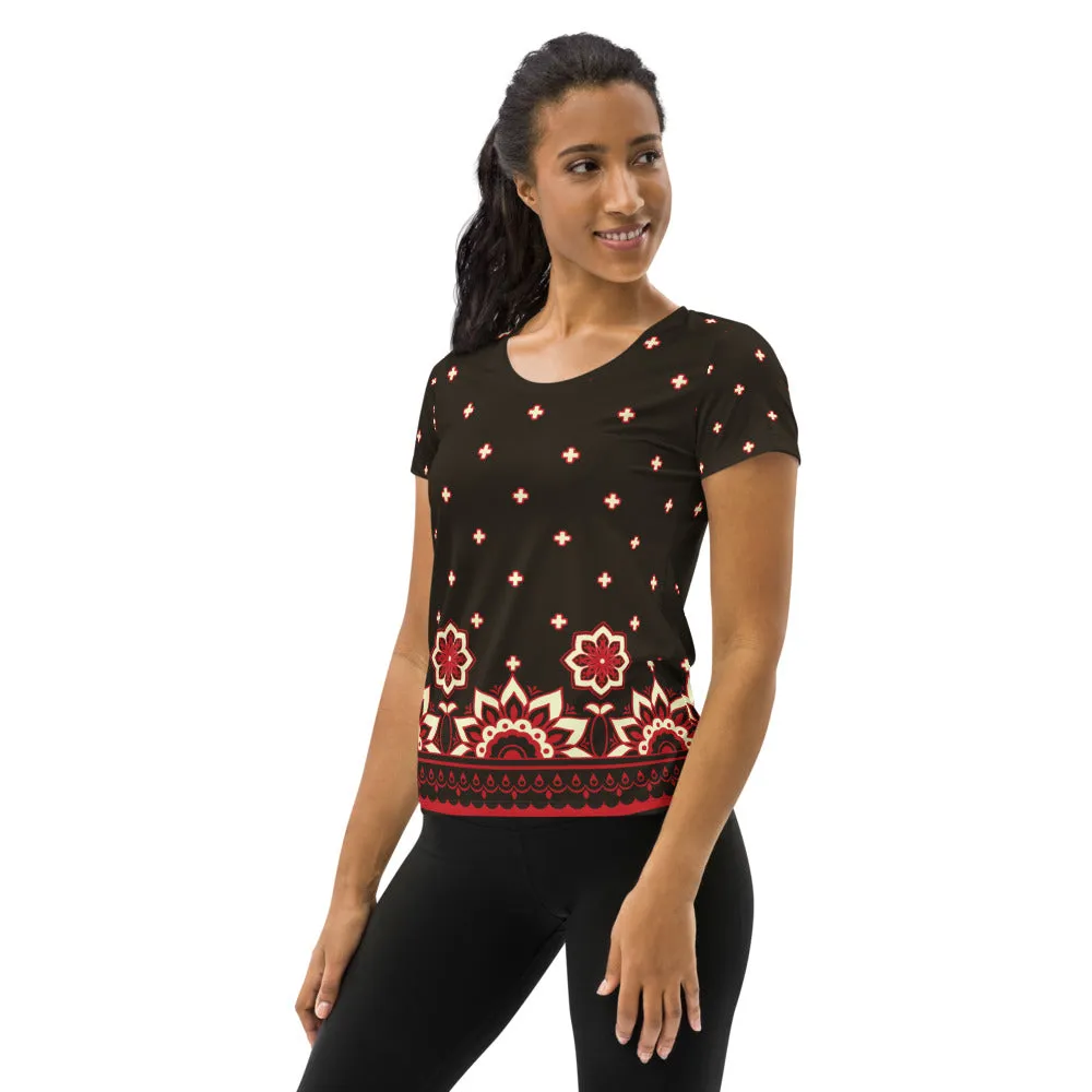 Floral Women's Athletic T-shirt