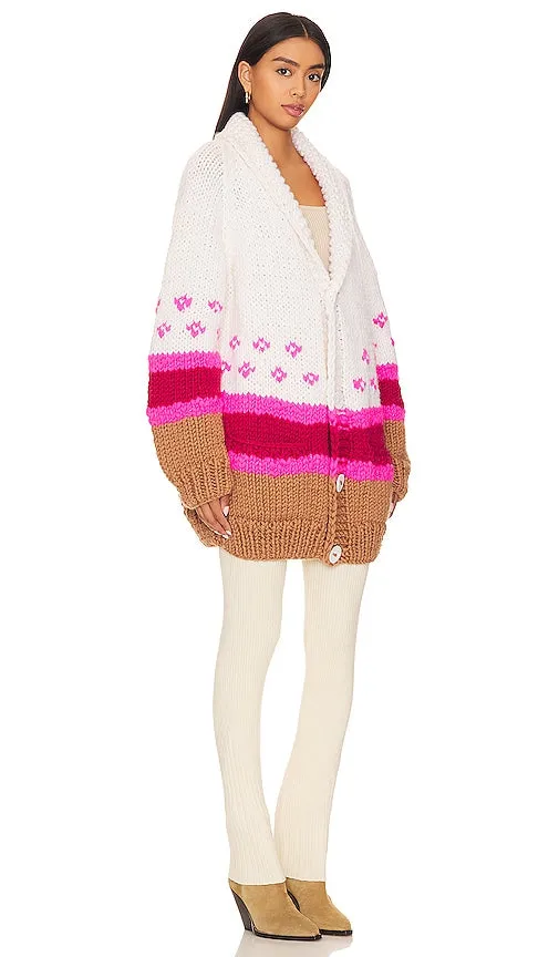 GOGO Sweaters Stripe Cardigan in White