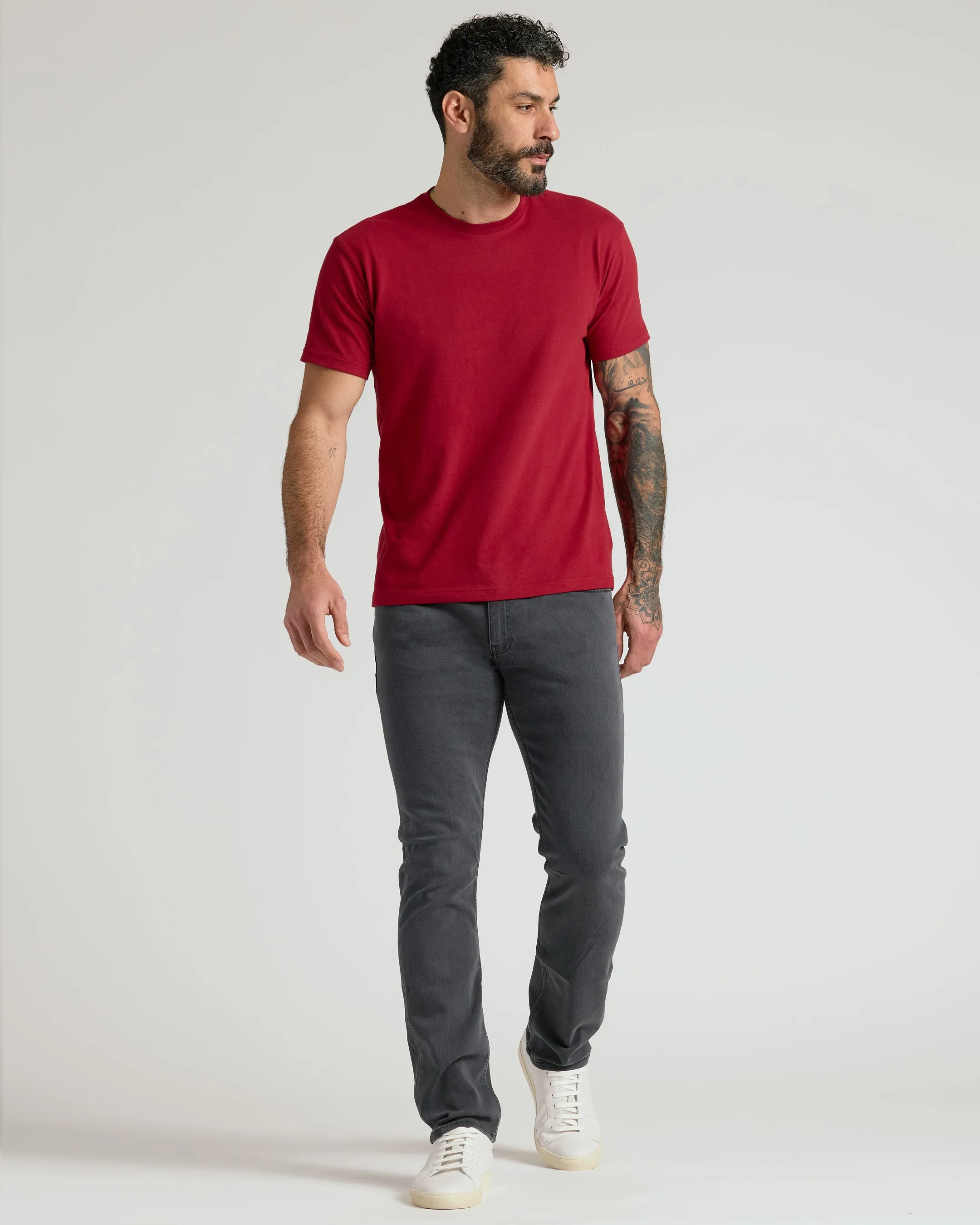 Gray Wash Straight Comfort Stretch Jeans
