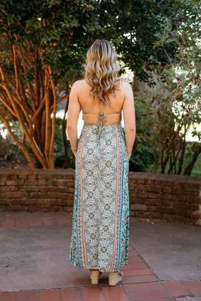 Halter Maxi Dress W/ Twisted Ties