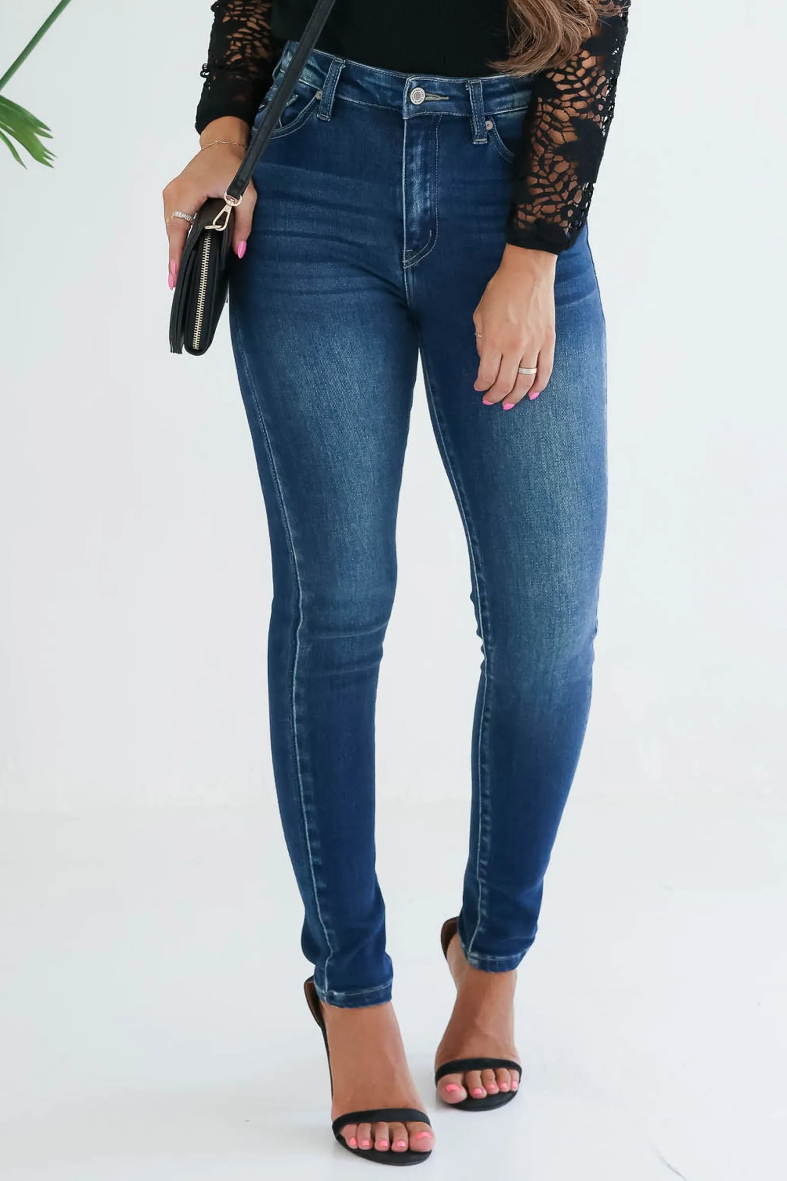 KANCAN Cora High Rise Skinny Jeans - Dark Wash
